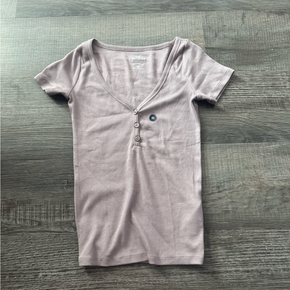 Purple Button-Up T-Shirt